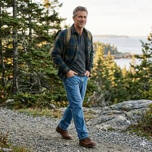 L.L. Bean Double L Classic Fit Jeans Mens 35 x 36 Medium Wash Blue Cotton Denim